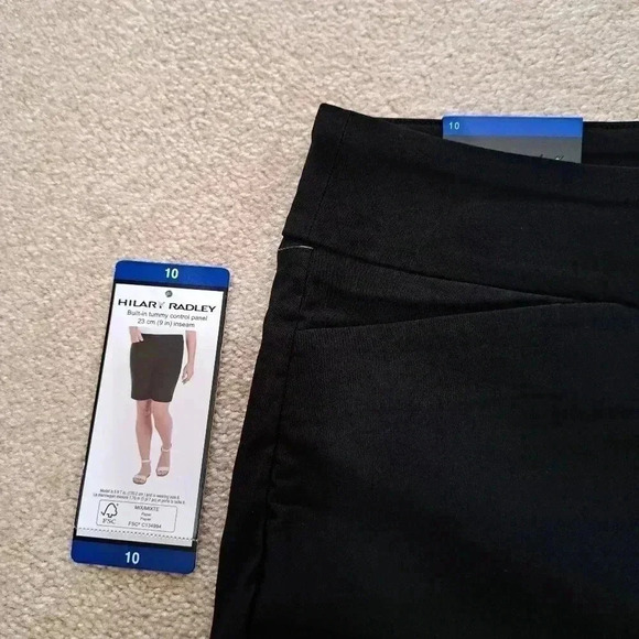 ❤️ New! Hilary  Radley Bermuda Shorts Black 10 Pull-on Tummy Control Stretch - Picture 3 of 13